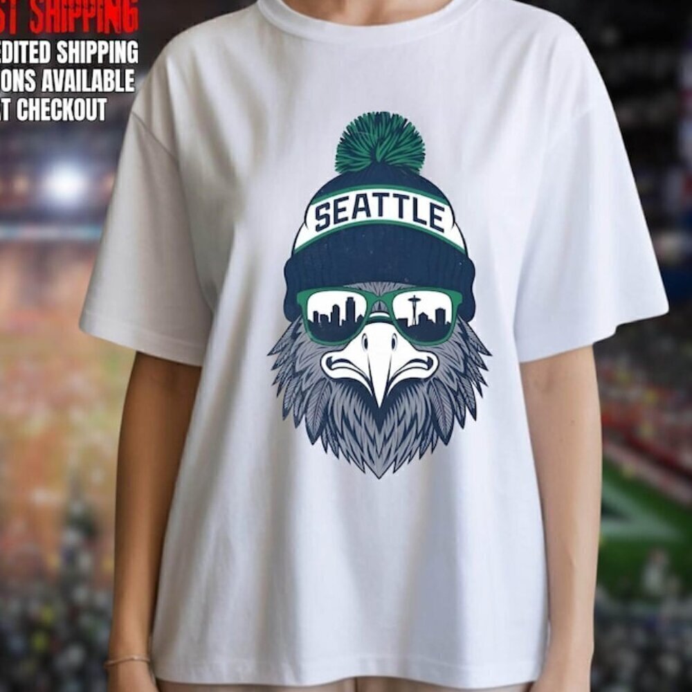 Seattle Football Eagle Mascot T Shirt .